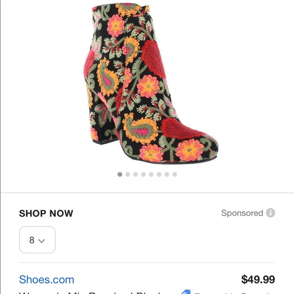 MIA Shoes - MIA Embroidered Floral Ankle Boots Size 7
